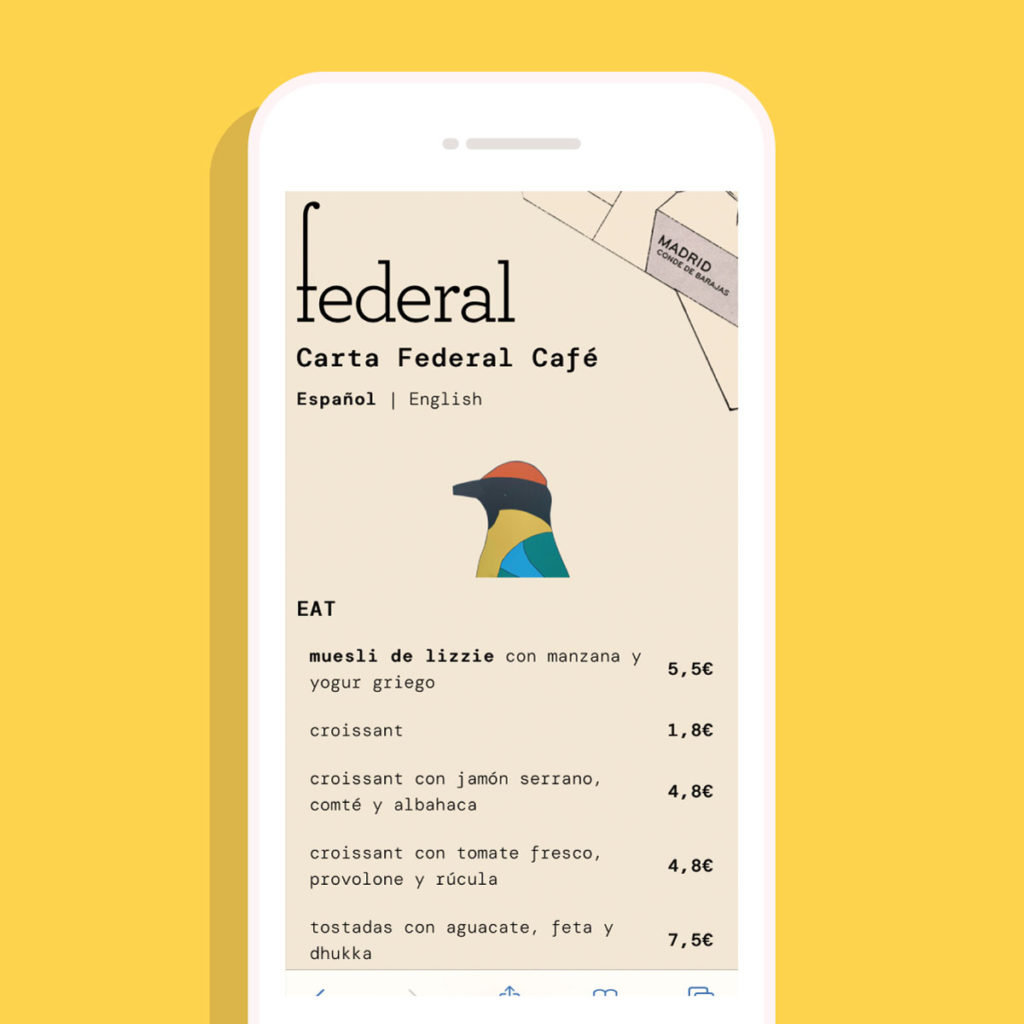 Diseñamos tu carta digital QR para bares y restaurantes bajo tu marca